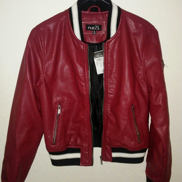 Rue21 Red Varsity Styled Bomber Jacket - Picture 1 of 3